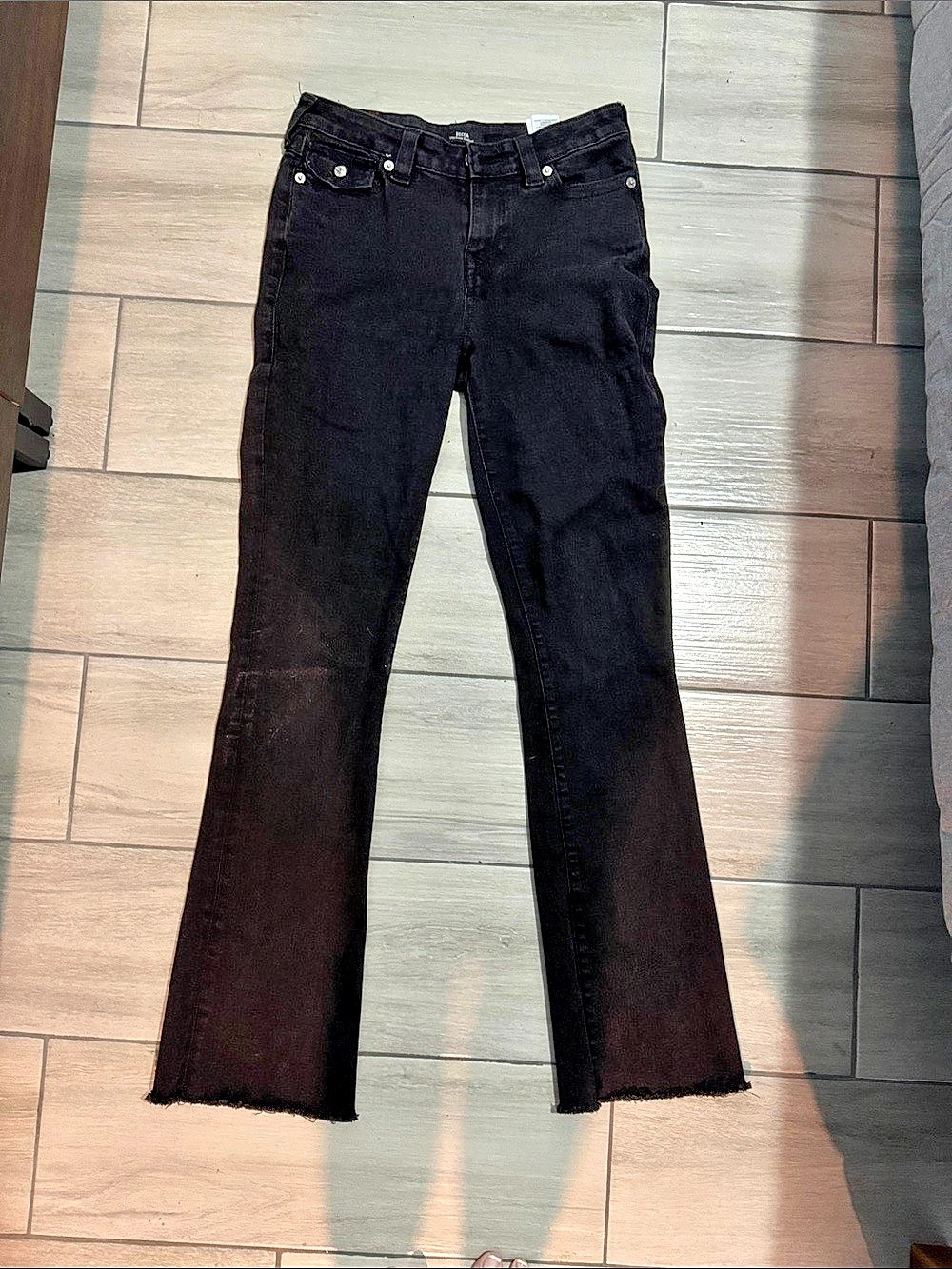 Becca Mid Rise Bootcut Jeans Black Waist 29